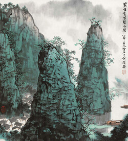白雪石国画家住青峰碧水间