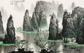 白雪石国画群峰叠翠 