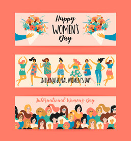 女王节Banner插画