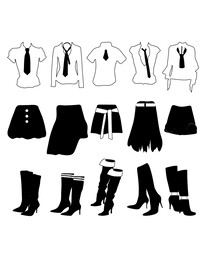 女性服饰剪影