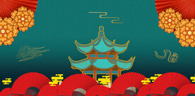 国潮手绘插画海报素材PSD