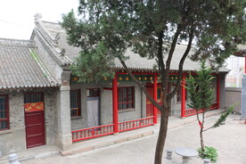 汉唐寺庙古建元素亭廊厢房