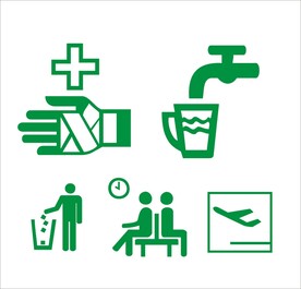 饮水处救援矢量图形