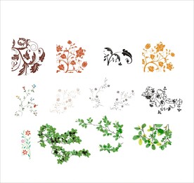 花草花纹画框矢量图形
