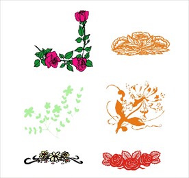 花草花纹画框矢量图形