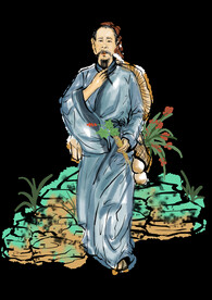 手绘文人墨客图片