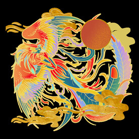 国潮凤凰海报设计图片