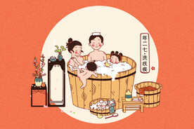   新春习俗插画图片