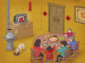 新春习俗插画图片