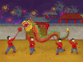 新春习俗插画图片