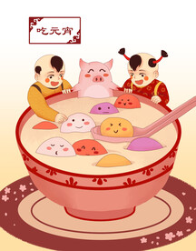  新春习俗插画图片