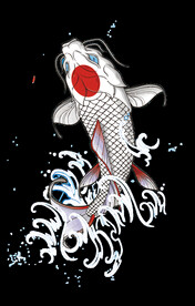  金鱼锦鲤手绘插画图片