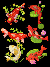 金鱼锦鲤手绘插画图片