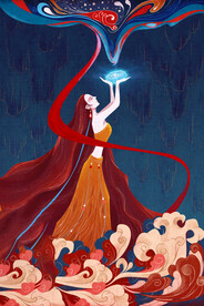  山海经神话故事国潮海报图片 