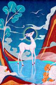 山海经神话故事国潮海报图片 