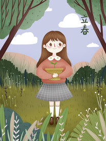  立春插画