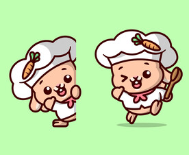 兔子厨师卡通