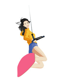 冲浪插画