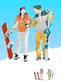 滑雪矢量人物