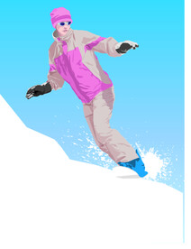滑雪矢量人物