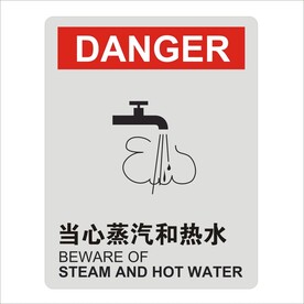 当心蒸汽和热水图形矢量标识