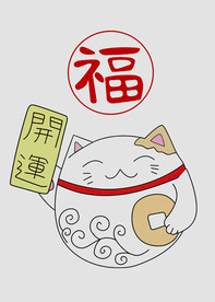 国潮插画卡通招财猫