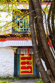 巴松措扎西岛措宗贡巴寺红色门