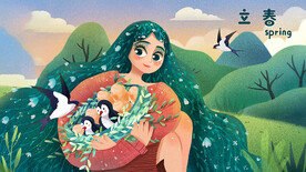立春插画图片 
