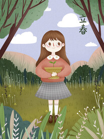 立春插画图片 