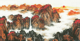 鸿运当头山水国画