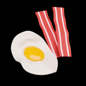 鸡蛋煎蛋培根早餐