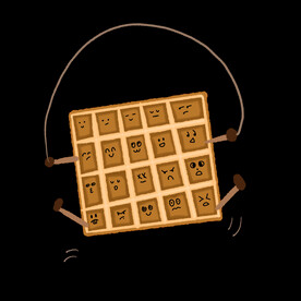 插画小元素卡通华夫饼