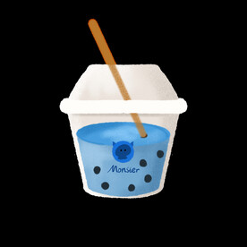 插画小元素卡通珍珠奶茶