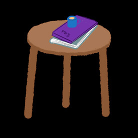 插画小元素桌椅书籍