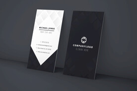 竖版名片样机正反面展示效果图