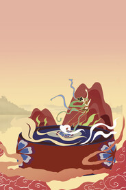 手绘国潮风格PSD素材