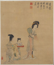  人物画 人物工笔画 花
