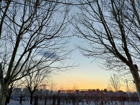 北京园博园落日黄昏