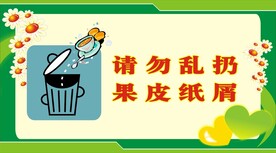 请勿乱扔果皮纸屑提示牌标识设计