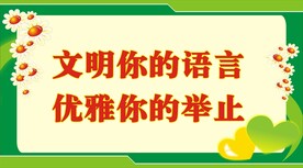 文明语言优雅举止提示牌标识设计