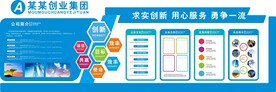 蓝色大气时尚企业文化墙
