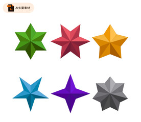 彩色星星矢量设计素材