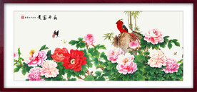 国画山水花开富贵
