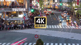 夜晚城市街道车流