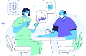 病人扫描看病看医生