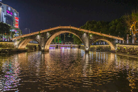 浙江余姚阳明古镇夜景