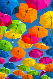 七彩雨伞摄影