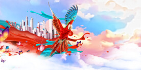 梦幻房地产设计背景图
