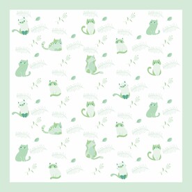 卡通猫咪方巾面料花纹设计