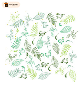 手绘植物矢量素材
